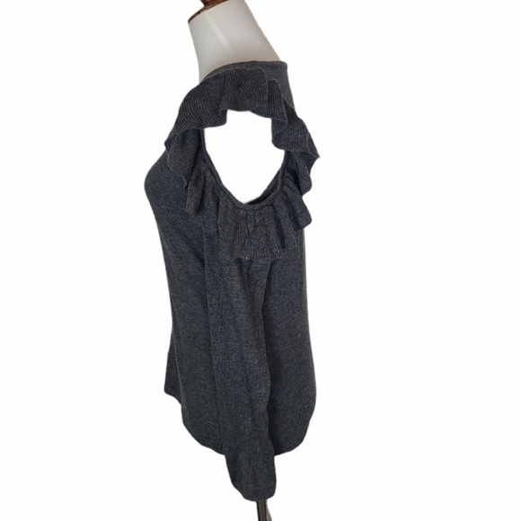 Inc International Concepts Grey Cotton Ruffle Long Sleeve Sweater Small NWT - Picture 4 of 8